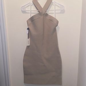 Aritzia Babaton Tan sculpt knit dress - never worn size M *tag still on*!